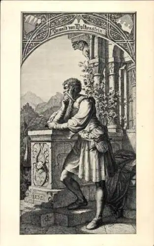 Ak Dichter Oswald von Wolkenstein, Portrait