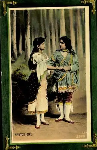 Passepartout Ak Indien, Liebespaar in Tracht