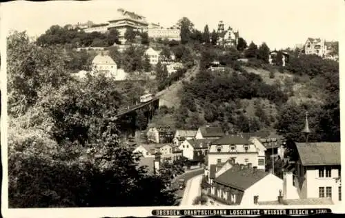 Ak Dresden Loschwitz Weißer Hirsch, Drahtseilbahn, Teilansicht
