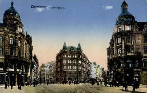 Ak Chemnitz in Sachsen, Johannisplatz