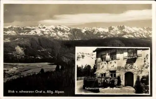 Ak Großholzleute Isny im Allgäu, Blick vom schwarzen Graf, Allgäuer Alpen, Gasthaus zum Adler