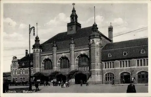 Ak Hansestadt Lübeck, Bahnhof