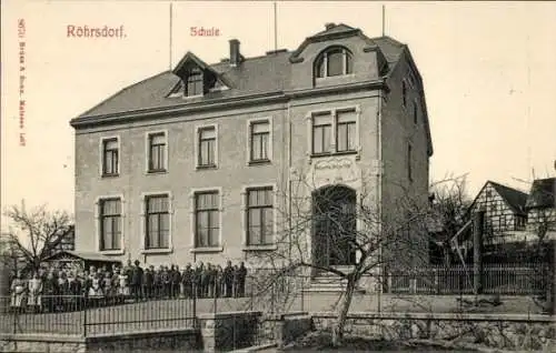 Ak Röhrsdorf Klipphausen in Sachsen, Schule