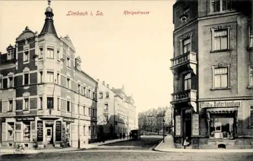 Ak Limbach in Sachsen, Königsstraße, Milch und Butterhandlung