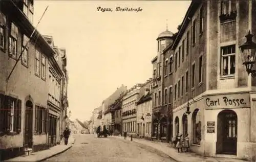 Ak Pegau in Sachsen, Breitstraße, Carl Posse