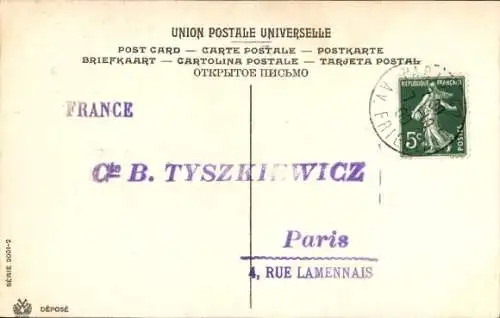 Ak Frau in französischer Tracht wirf einen Brief in den Briefkasten