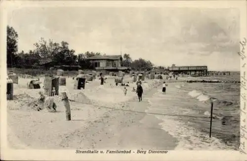 Ak Dziwnów Berg Dievenow in Pommern, Strandhalle, Familienbad