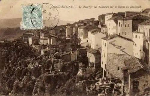 Ak Constantine, Algerien, Das Gerberviertel am Ravin du Rhummel