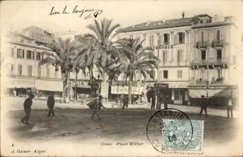 Ak Oran Algerien, Place Kleber