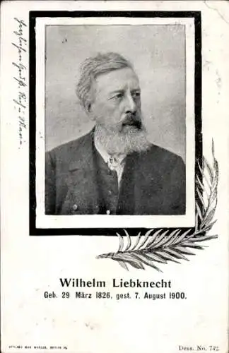 Ak Politiker Wilhelm Liebknecht, Portrait
