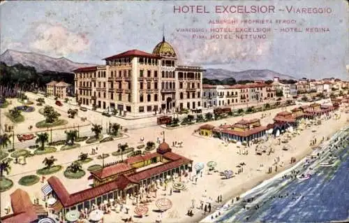 Ak Viareggio Toscana, Hotel Excelsior, Alberghi Proprieta Feroci, Hotel Regina