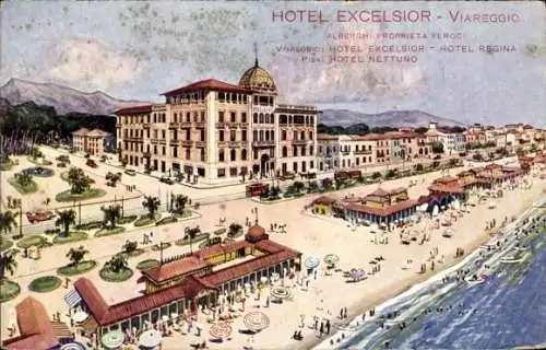 Ak Viareggio Toscana, Hotel Excelsior, Alberghi Proprieta Feroci, Hotel Regina