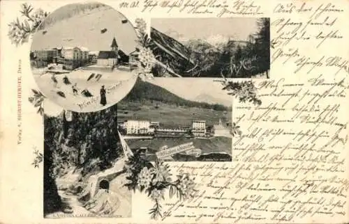 Ak Davos Wiesen Kanton Graubünden, Wintersport, Panorama