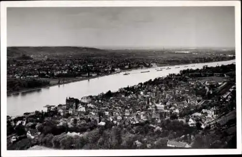 Foto Ak Königswinter am Rhein, Blick vom Drachenfels rheinabwärts, Panorama