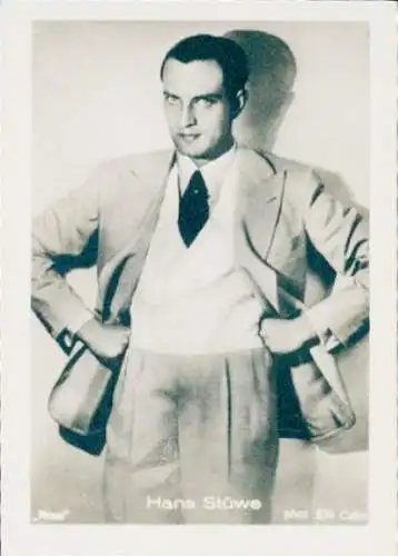 Sammelbild Schauspieler Hans Stüwe, Portrait, Bild Nr. 577