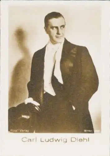Sammelbild Schauspieler Carl Ludwig Diehl, Portrait, Bild Nr. 496