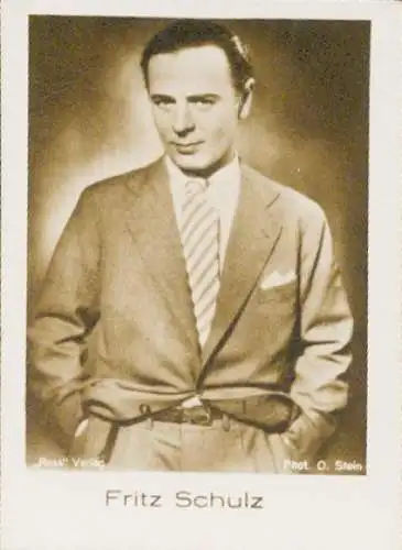Sammelbild Schauspieler Fritz Schulz, Portrait, Bild Nr. 486