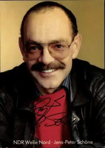 Ak Schauspieler Jens-Peter Schöne, Portrait, NDR - Welle Nord, Autogramm