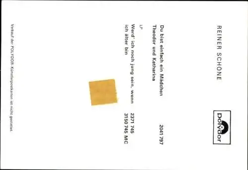 Ak Schauspieler und Sänger Reiner Schöne, Portrait mit Gitarre, Autogramm