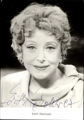 Ak Schauspielerin Edith Schollwer, Portrait, Autogramm