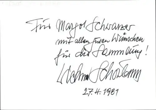 Ak Schauspieler Dietmar Schönherr, Autogramm