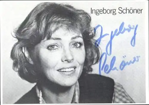 Ak Schauspielerin Ingeborg Schöner, Portrait, Autogramm