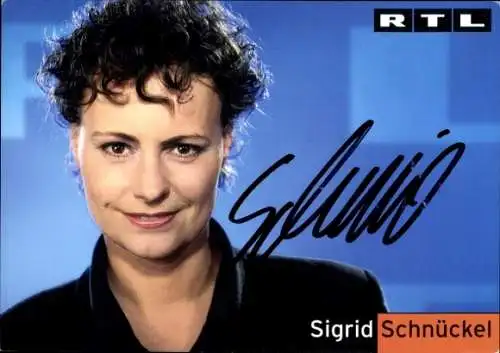 Ak Schauspielerin Sigrid Schnückel, Portrait, RTL, Autogramm