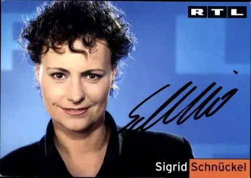 Ak Schauspielerin Sigrid Schnückel, Portrait, RTL, Autogramm