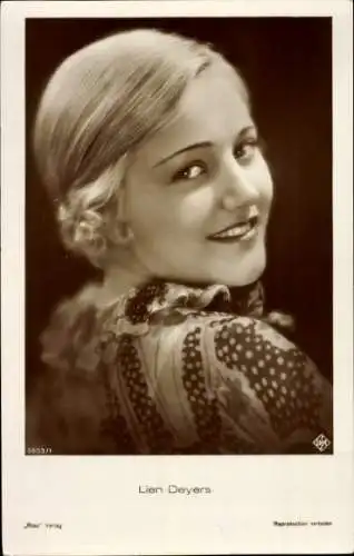 Ak Schauspielerin Lien Deyers, Portrait