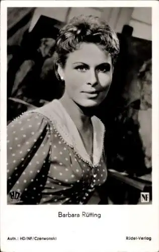 Ak Schauspielerin Barbara Rütting, Portrait
