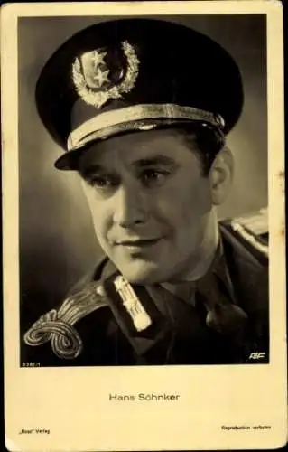 Ak Schauspieler Hans Söhnker, Portrait in Uniform, Ross Verlag A 9381/1