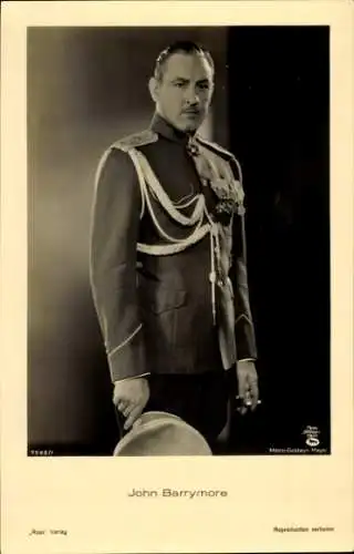 Ak Schauspieler John Barrymore, Portrait, Uniform