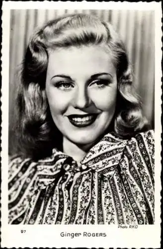 Ak Schauspielerin Ginger Rogers, Portrait