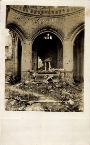 Foto Ak Montfaucon Meuse, Kirche, Kriegszerstörungen, I WK