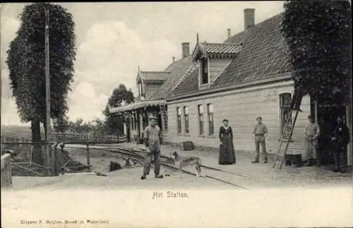 Ak Waterland Nordholland Niederlande, Bahnhof