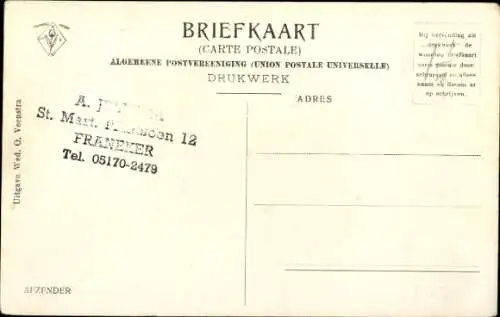 Ak Franeker Friesland Niederlande, Anna Maria Van Schuurman Singel