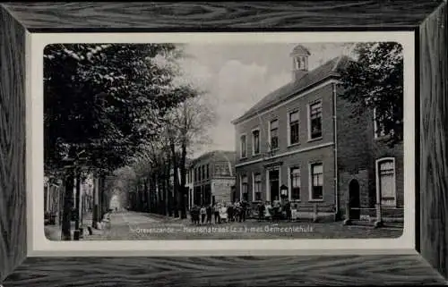 Passepartout Ak's Gravenzande Westland Südholland, Heerenstraat, Rathaus