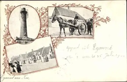 Ak Egmond aan Zee Nordholland Niederlande, Strand, Leuchtturm