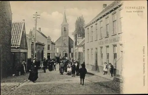 Ak Terneuzen Zeeland Niederlande, Korte Kerkstraat, Café