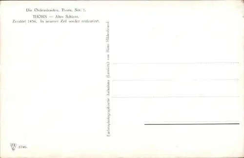 Ak Toruń Thorn Westpreußen, Altes Schloss