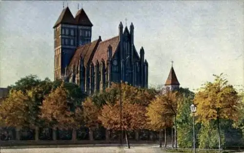 Ak Toruń Thorn Westpreußen, St. Jacob Kirche, Ordensbauten