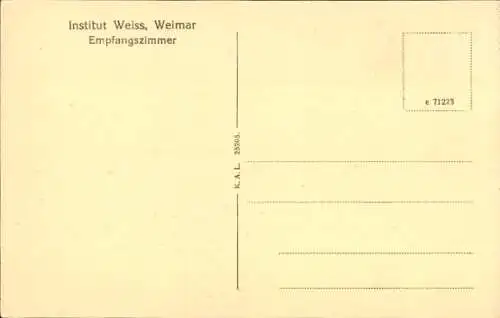 Ak Weimar in Thüringen, Institut Weiss, Empfangszimmer