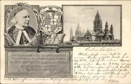 Ak Mainz in Rheinland Pfalz, Dom, Bischof Heinrich Brück, Konsekration 1900