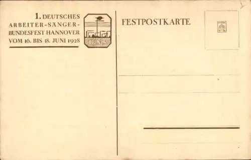 Ak Hannover in Niedersachsen, Gewerkschaftshaus, 1. Dt. Arbeiter-Sänger-Bundesfest 1928