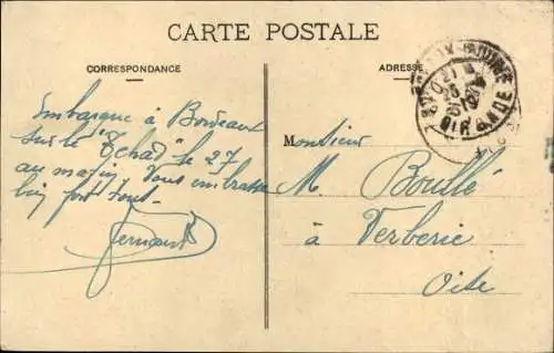 Ak Paquebot Chad, Compagnie des Chargeurs Réunis