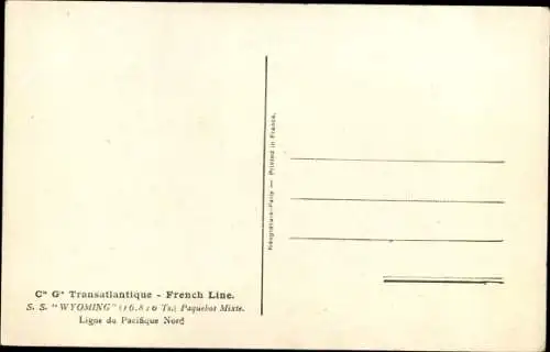 Ak Dampfer SS Wyoming, CGT, French Line