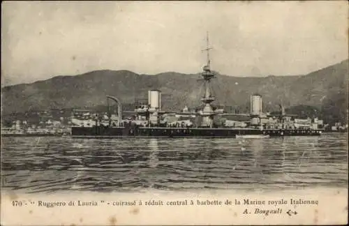 Ak Italienisches Kriegsschiff, Ruggiero di Lauria, Kreuzer