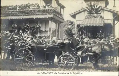Ak Französischer Präsident Armand Fallieres in einer Kutsche