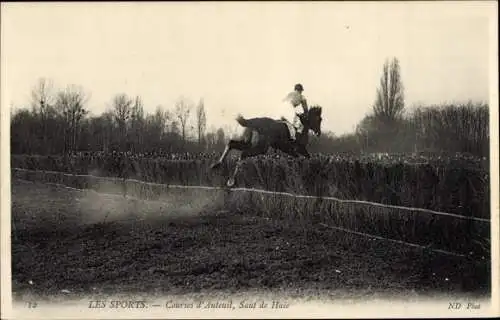 Ak Paris XVI Passy Auteuil, Sport, Auteuil-Rennen, Hürdensprung