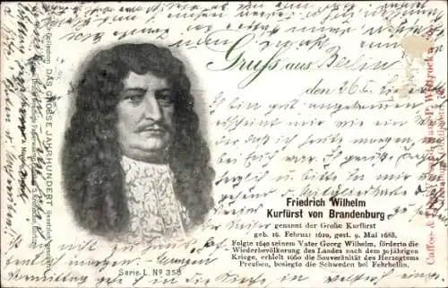 Ak Friedrich Wilhelm, Kurfürst von Brandenburg